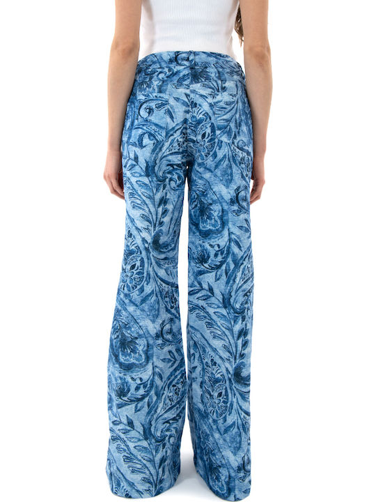 Damen Stoffhose Ausgestellt Blau- Himmel