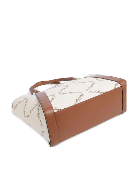 Fabric Women's Shoulder Bag Beige