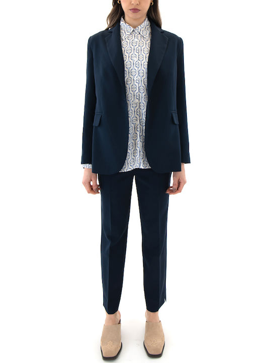 MY T Damen Stoffhose in Reguläre Passform Blau