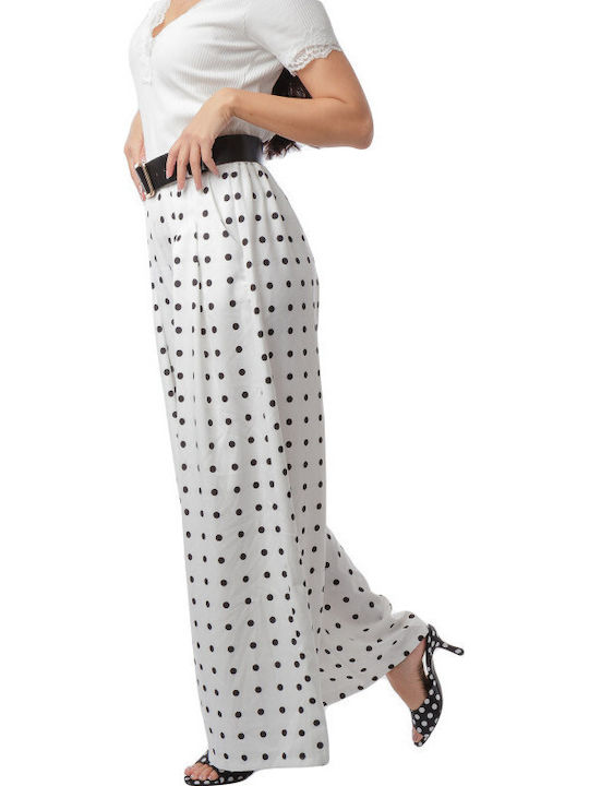 White Polka Dot Wide Pantaloons Belt