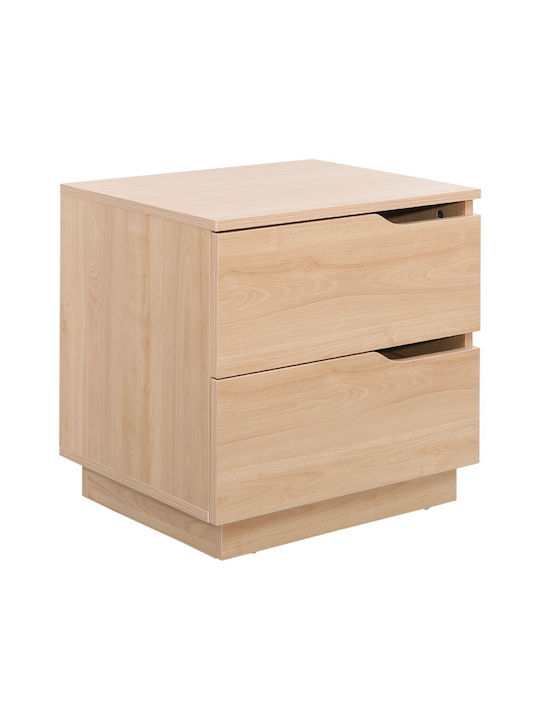 Bedside Table Verena Wooden Beige 48x40x48cm