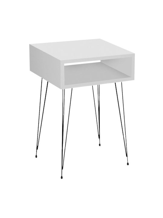 Scott Wooden Bedside Table White 40x30x60cm