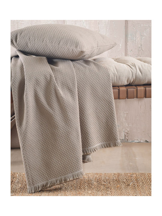 Rythmos Rami Armchair Throw Jacquard 180x160cm Ecru