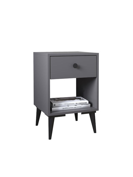 Amari Wooden Bedside Table Gray 43x43x67.5cm