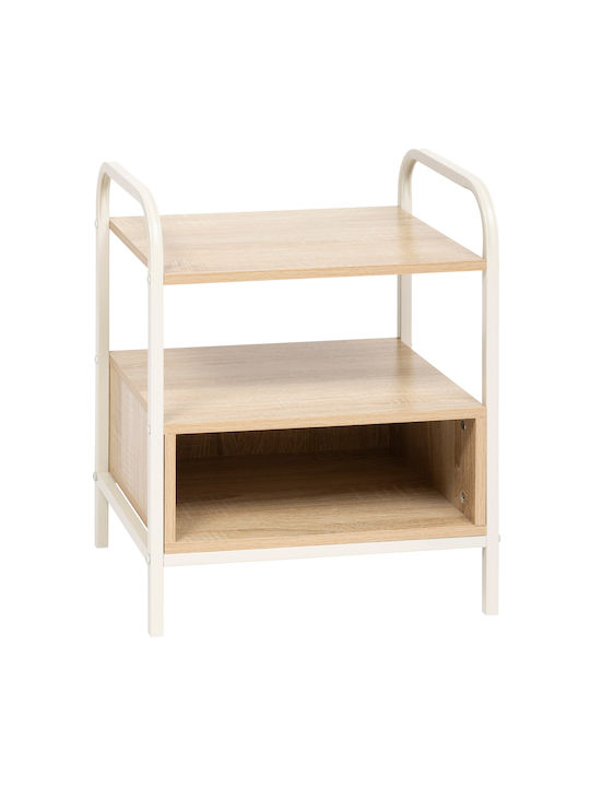 Metal Bedside Table Beige 40x30x50cm