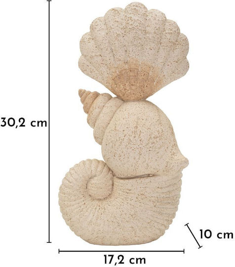 Polyester Seashell Ecru Color 17.2 X 30.2 X 10 Cm