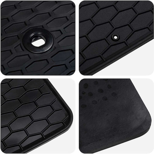 vidaXL Set Front and Back Car Mats 4 Pieces for Honda Jazz and HR-V Black