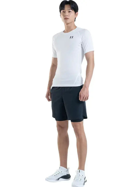 Under Armour HeatGear Ανδρική Ισοθερμική Κοντομάνικη Μπλούζα Compression Λευκή