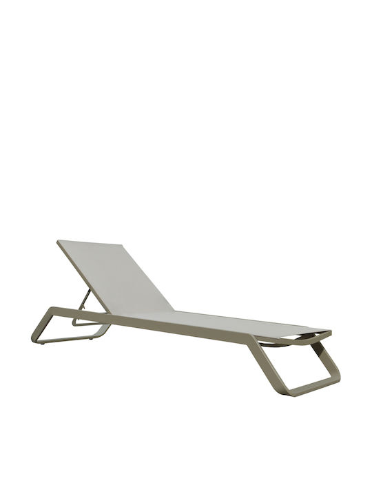 Aluminum Deckchair Marimar with Brown Textilene Fabric 218x67x31cm