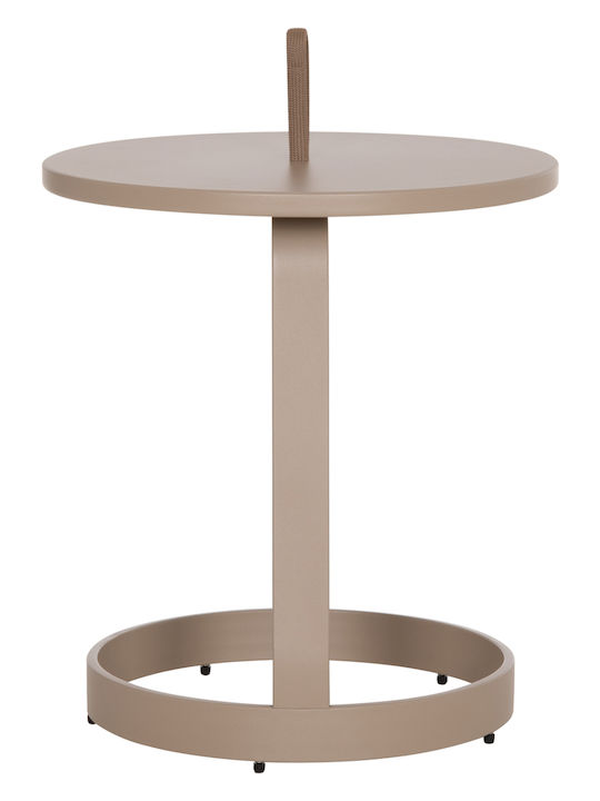 Masă Laterală pentru Spații Exterioare Mici din Aluminiu Pliabilă Mino Cappuccino 47x47x53cm