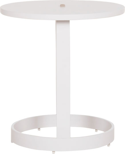 Auxiliary Table for Small Outdoor Spaces Aluminum Foldable Mino White 47x47x53cm