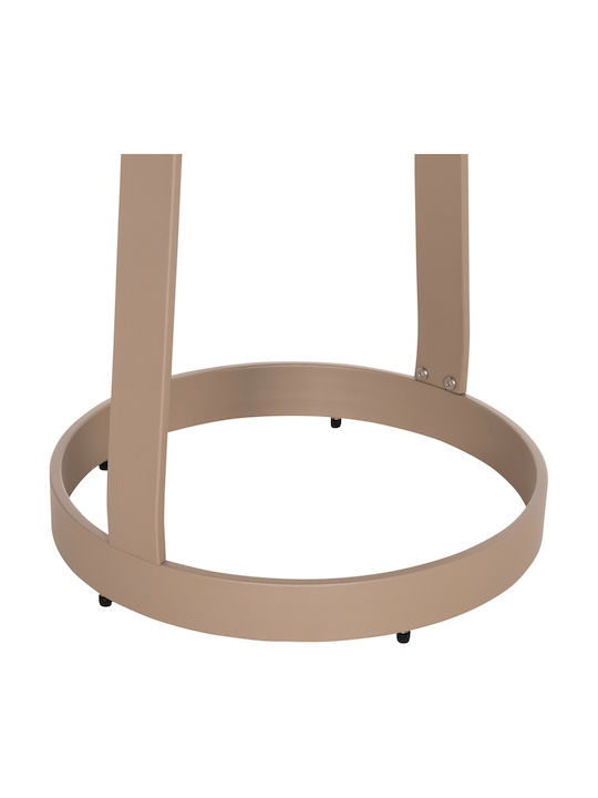 Masă Laterală pentru Spații Exterioare Mici din Aluminiu Pliabilă Mino Cappuccino 47x47x53cm