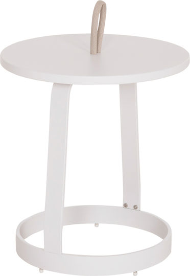 Auxiliary Table for Small Outdoor Spaces Aluminum Foldable Mino White 47x47x53cm