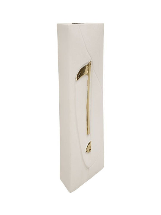Mauro F Wall Decor Nairobi White Made of Ceramic Material 49.5x6.5x23.5cm