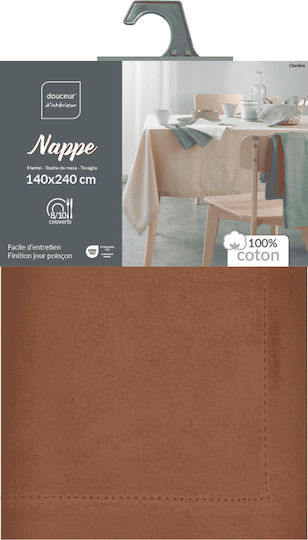 Baumwolle Tischtuch L-c Charline Mocha 140x240cm