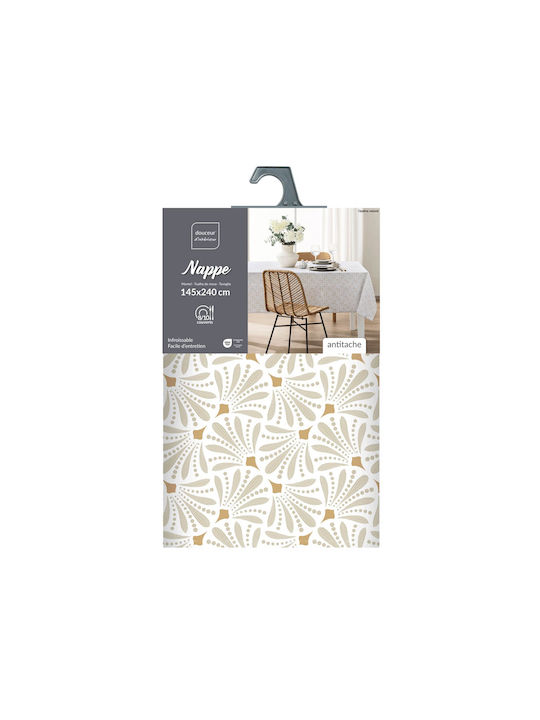 Stain Resistant Tablecloth L-c Opaline Naturel 145x240cm