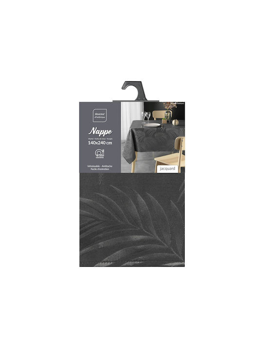 Stain Resistant Tablecloth L-c Plumette Charcoal Gray 140x240cm