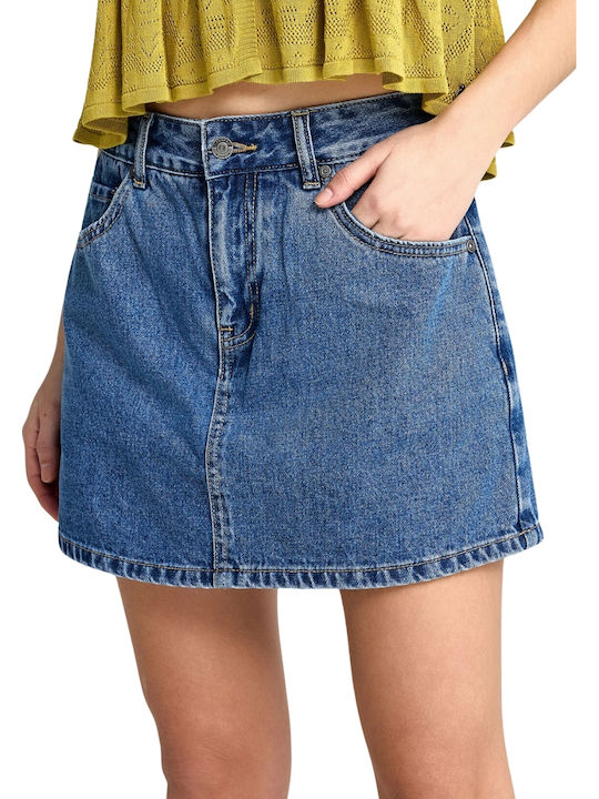 Women's Denim Skorts Mid Blue