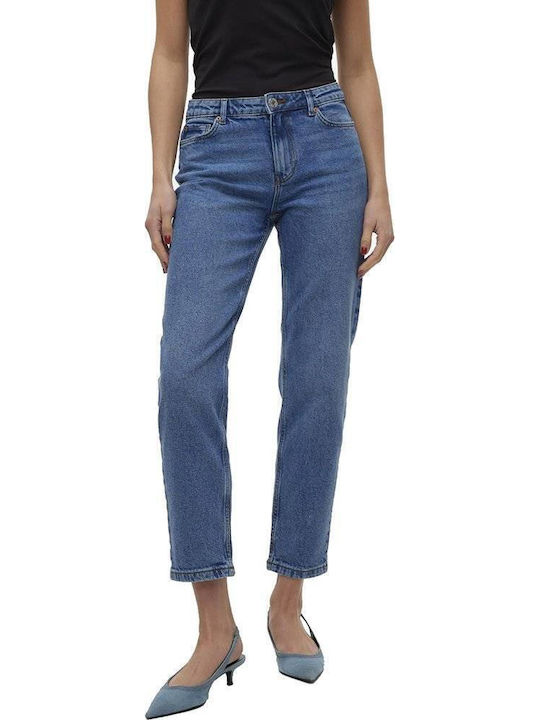 Blugi de damă cu croială dreaptă Denim albastru mediu