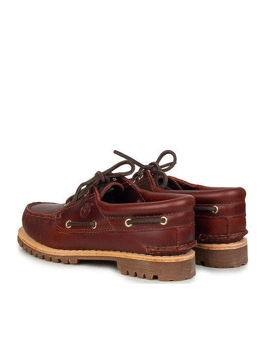 Leather Women's Boat Shoes in Brown Colour