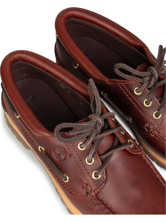 Leather Women's Boat Shoes in Brown Colour