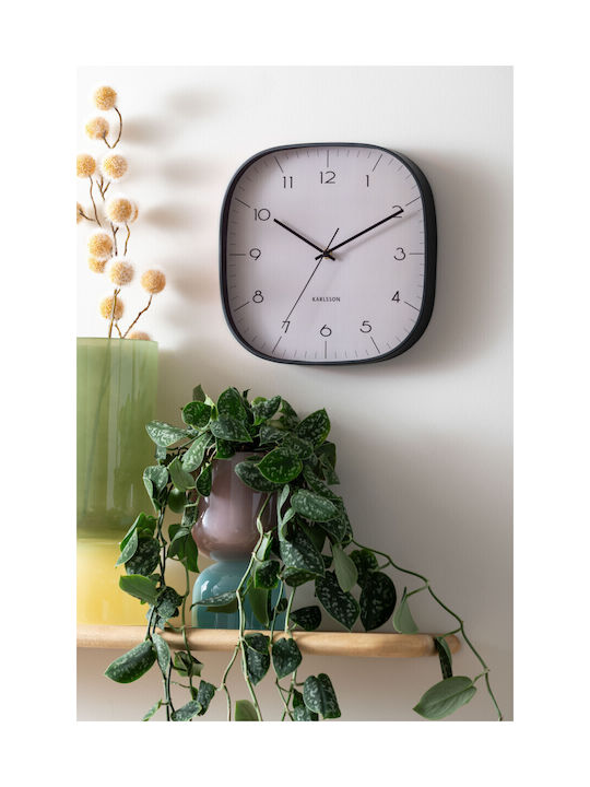 Karlsson Grato Cuadrado Wall Clock Metallic Gray Ø29cm