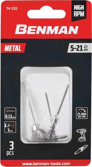 Benman Bohrdrahtbürsten Δραπ.rpm06 Set 3 Stück