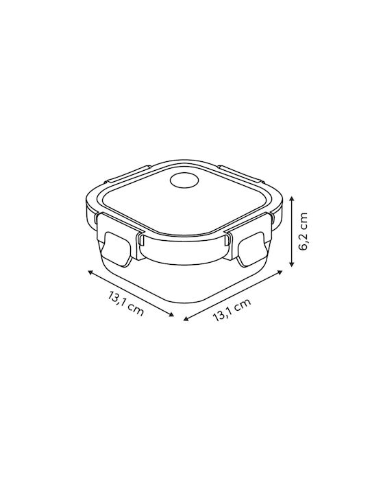 5Five F-v Clipeat Plus Glass Transparent Lunch Box 320ml