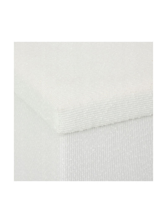 Living Room Stool With Storage Space Upholstered With Fabric Modul White 31x31x31cm