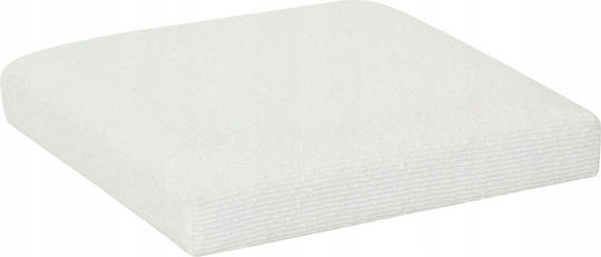 Living Room Stool With Storage Space Upholstered With Fabric Modul White 31x31x31cm