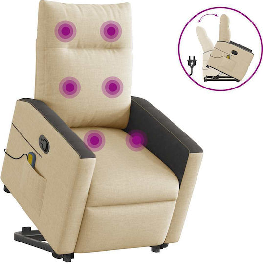 Relax with Footstool 50x54x100cm Cream Relax with Footstool 50x54x100cm Cream