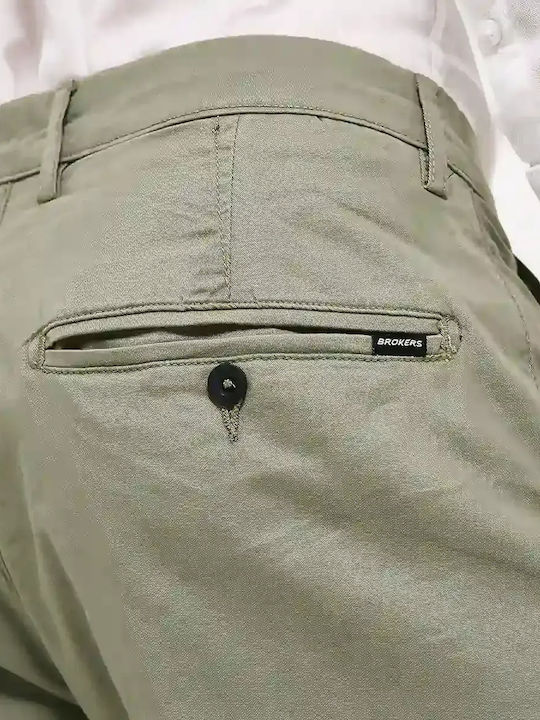 Men's Trousers Chinos Elastic in Slim Fit Khaki