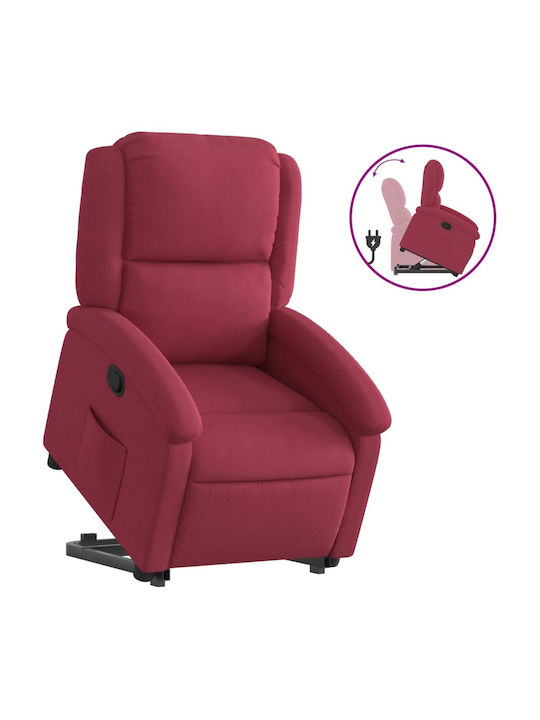 Relaxsessel mit Fußhocker Samt Bordeaux 71x86.5x99.5cm