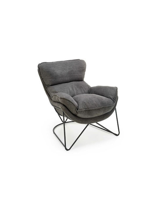 Houston 1419 Sessel Samt Grey 85x75x88cm