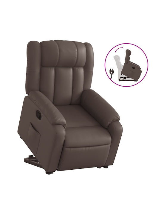 Relax Armchair Massage with Footstool from Leatherette Glass. Coffee 78x92x98cm