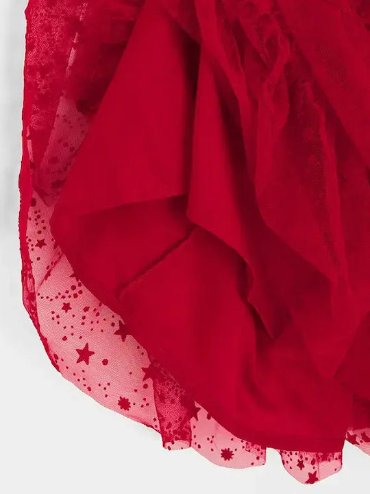 Mädchenkleid Langärmelig Tüll Rot