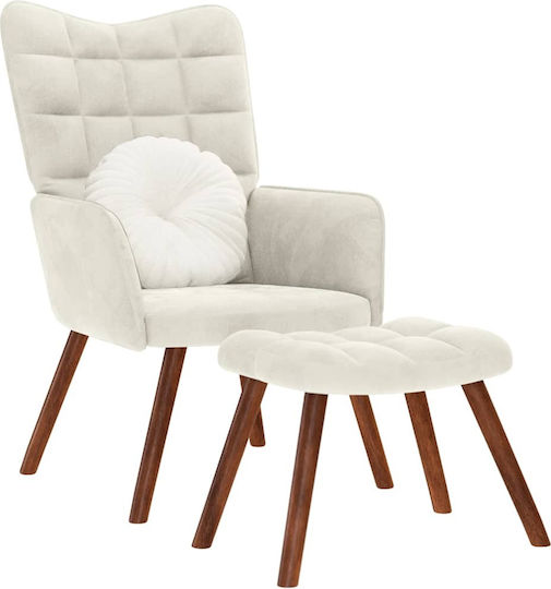 Πολυθρόνα με Υποπόδιο 61.5x69x95.5cm Κρεμ Πολυθρόνα με Υποπόδιο 61.5x69x95.5cm Κρεμ