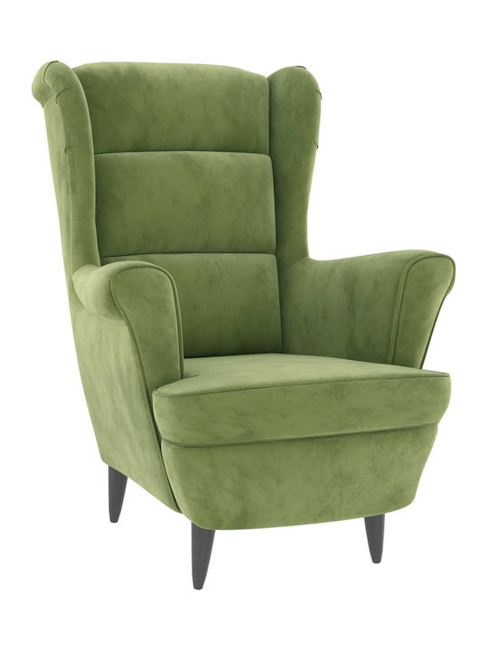 Ohrensessel Samt Light Green 81x90x96.5cm