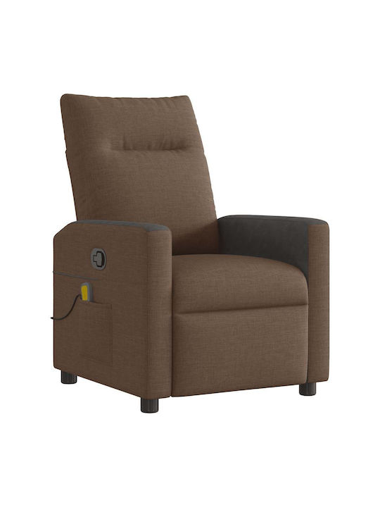 Πολυθρόνα Relax Massage με Υποπόδιο Καφέ 69x86x100cm