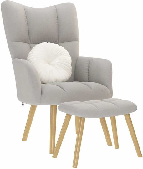 Πολυθρόνα με Υποπόδιο 61.5x69x95.5cm Γκρι Πολυθρόνα με Υποπόδιο 61.5x69x95.5cm Γκρι