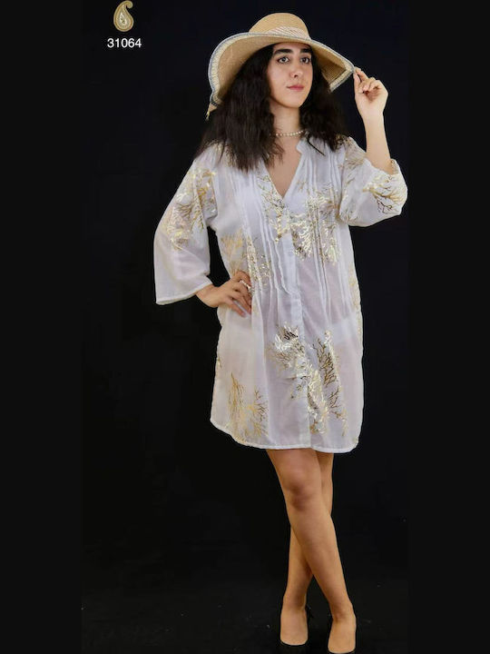 Ferrari Group Women's Maxi Caftan Beachwear Gold