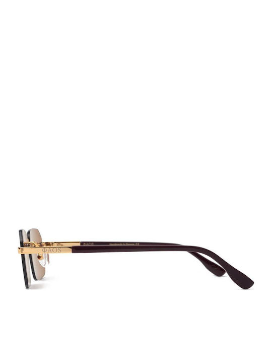 Faos Damenträger Sonnenbrille mit Gold Metallrahmen
