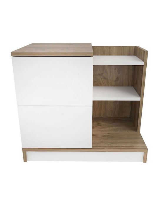 Bedside Table Rena Wooden Brown 72x45x60cm