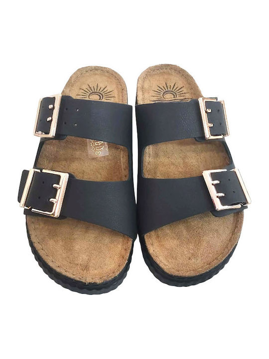 ROMA Leather Women's Anatomic Black Sandals