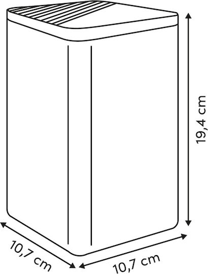 5Five F-v Signature General Use Vase with Airtight Lid Metallic White 11x11x19.5cm