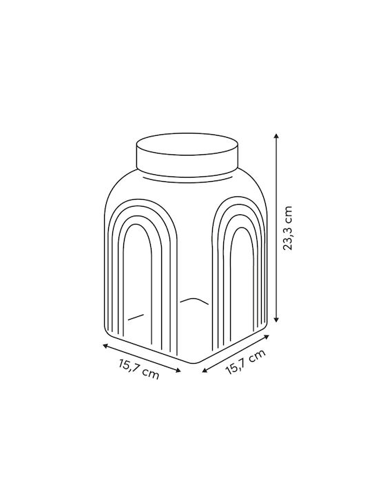 5Five F-v Arche Glass Transparent Sugar Pasta Jar with Airtight Lid 4000ml 1 Piece