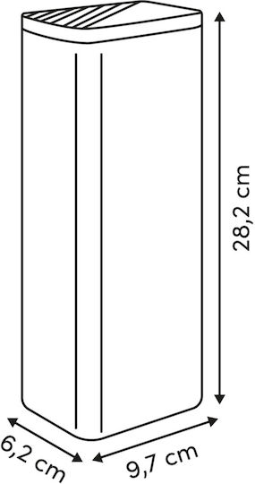 5Five F-v Signature General Use Vase with Airtight Lid Metallic White 10x6x29cm