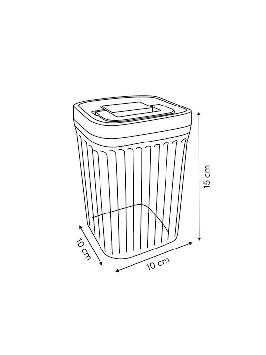 5Five F-five General Use Jar with Airtight Lid Plastic Transparent 900ml 1Piece