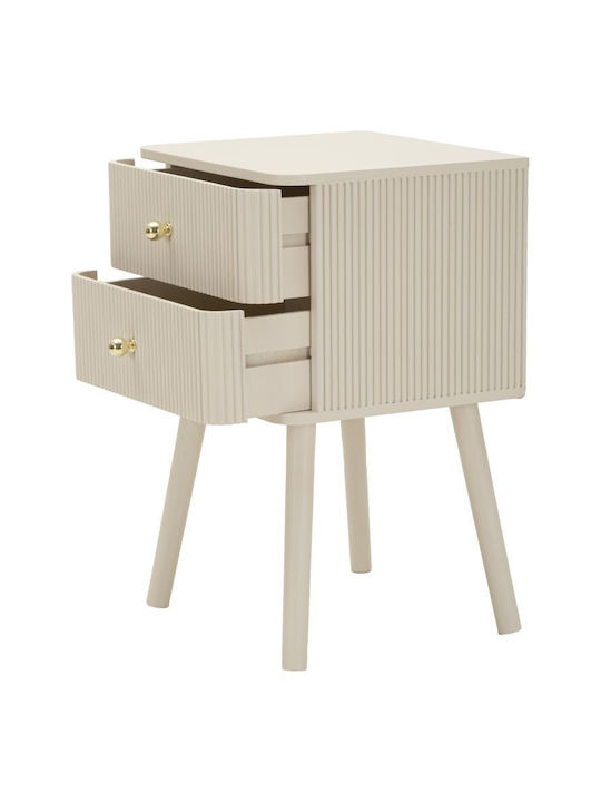 Wooden Ecru Bedside Table 59x34x37.5cm