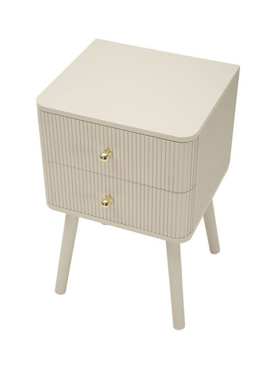 Wooden Ecru Bedside Table 59x34x37.5cm